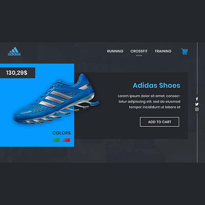 Shoe Web Template 3d animation branding graphic design logo motion graphics ui