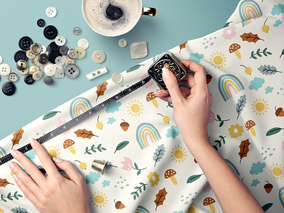 Rainbow Seamless Pattern branding floral pattern flower illustration forest illustration pattern design rainbow
