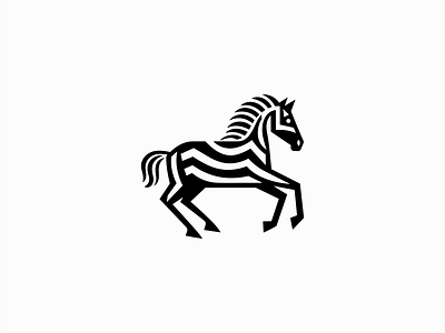 Horse Logo animal branding design elegant emblem equine farm geometric horse icon illustration lines logo mark monochrome mustang sports stallion surrealist vector