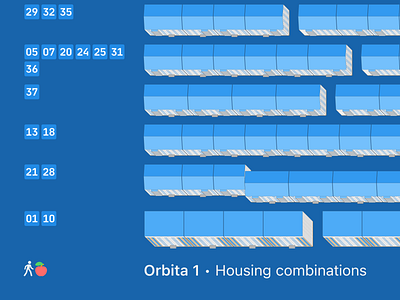 Orbita-1 housing combinations architecture design graphic design illustration vector