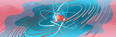 ATOMIC NUCLEUS article atom atomic cover flat illustration nuclear nucleus physics science
