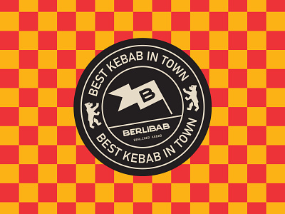Badge - Berlibab - Berliner Kebab badge bear berlin berliner kebab branding design fast food flag graphic design illustration kebab logo sticker streetfood typography vector