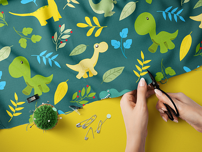 Baby Dinosaur Seamless Pattern design dinosaur seamless pattern flower illustration forest illustration pattern design