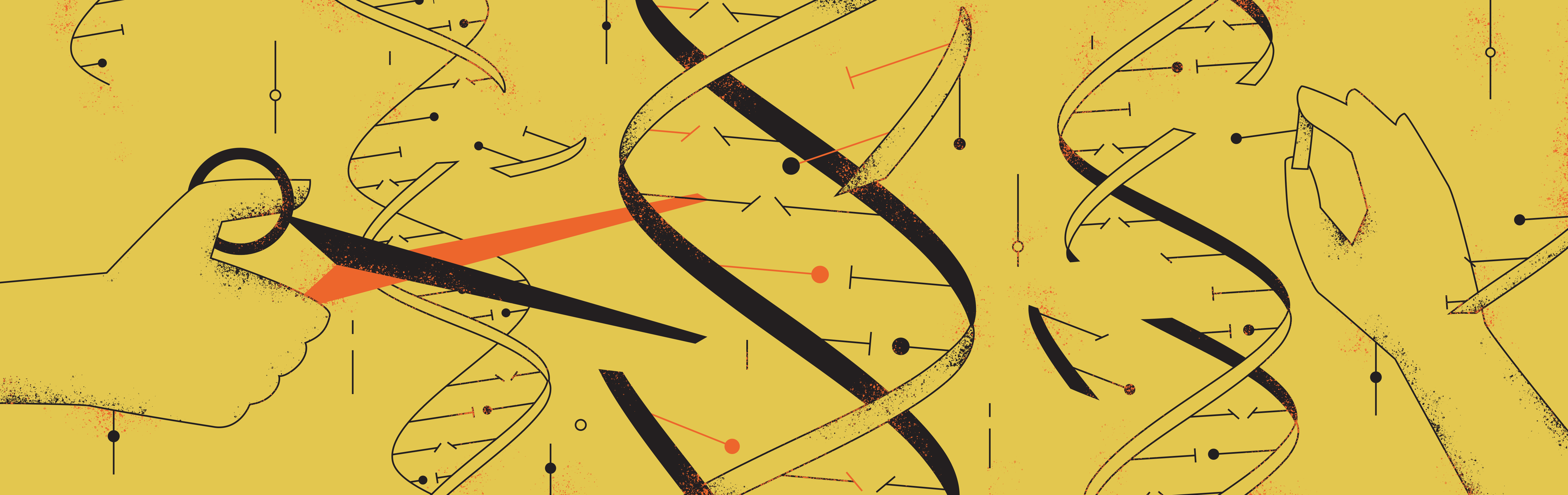 CRISPR-CAS9 🧬 cas9 cell cover crispr flat genetic genome grain illustration medicine noise nuclear science vector