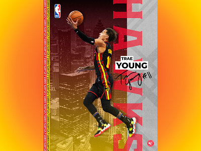 Trae Young - NBA Poster atlanta hawks basketball design downloadable graphic design ice trae illustration nba nba poster poster sports design trae young wall art