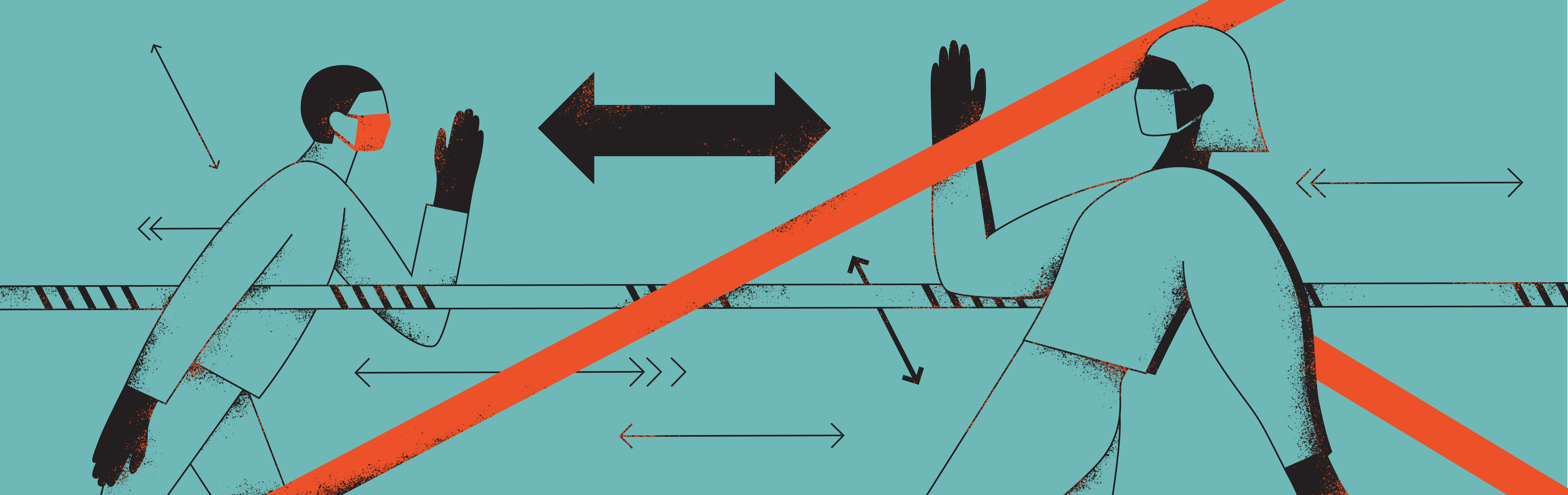 SOCIALLY RESPONSIBLE BEHAVIOR 😷 behavior distance flat grain human illustration impact isolation linear man motivation pandemic positive responsibility science social society type vector woman