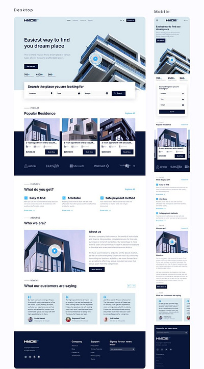 Landing Page - Apartment search design ui ux