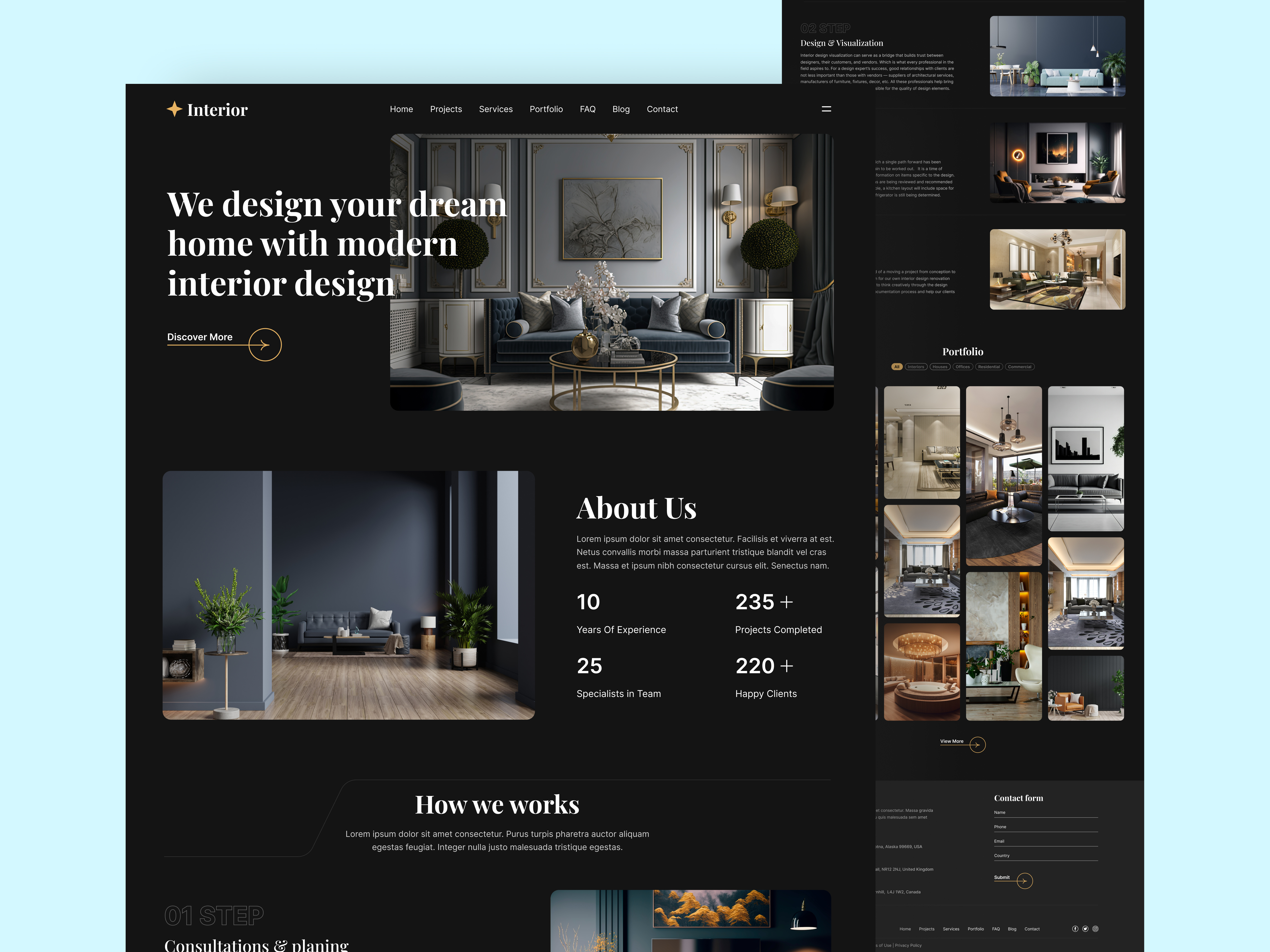 Interior Design Landing Page design figma home interior design landing page product product design productdesign ui uidesign uiux userinterfacxe ux uxdesign website