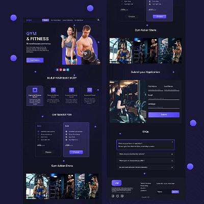 Landing page - Gym app design ui ux