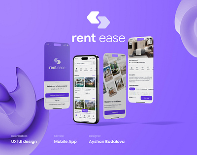 Rent Ease app app design design interface logo mobile app property real estate real estate agency real estate app realtor rent search ui ux