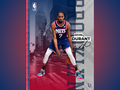 Kevin Durant - NBA Poster basketball brooklyn nets design downloadable graphic design kd kevin durant nba nba poster new york poster slim reaper sports design wall art