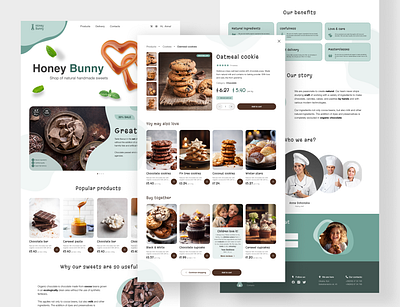 Honey boney - Natural Handmade Sweets Shop desktop shop shopify ui web web application