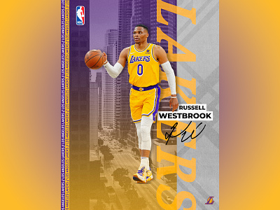 Russell Westbrook - NBA Poster basketball design downloadable graphic design illustration lakers los angeles los angeles lakers nba nba poster poster russ russell westbrook sports design wall art westbrook