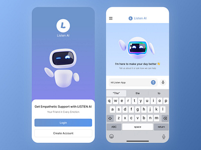 Mobile app - AI Bot app design ui ux