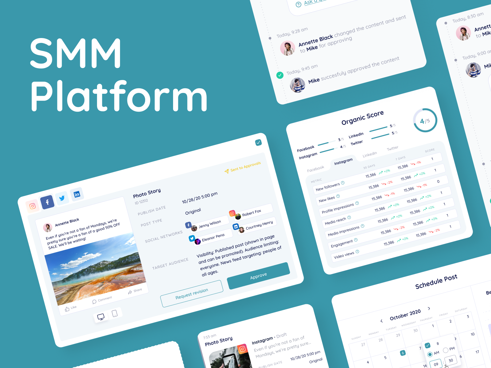 SMM Platform by Aliona Mosiienko for Clockwise Software on Dribbble