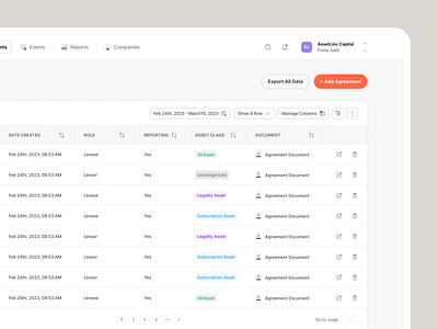 Table Design - Accounting Dashboard accounting column dashboard data layout statistics table table design ui ux