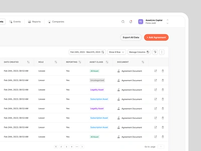 Table Design - Accounting Dashboard accounting column dashboard data layout statistics table table design ui ux