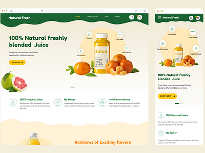 Natural Fresh - A Burst of Natural Goodness animation branding creativeui graphic design landingpage logo redesign ui ui ux design web design website