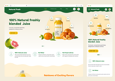 Natural Fresh - A Burst of Natural Goodness animation branding creativeui graphic design landingpage logo redesign ui ui ux design web design website