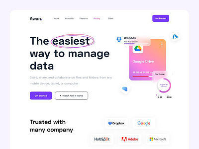 Landing page for Saas platform design ui ux