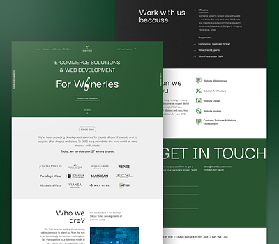 Landing Page Design for Wineries branding design landing page ui wineries winery