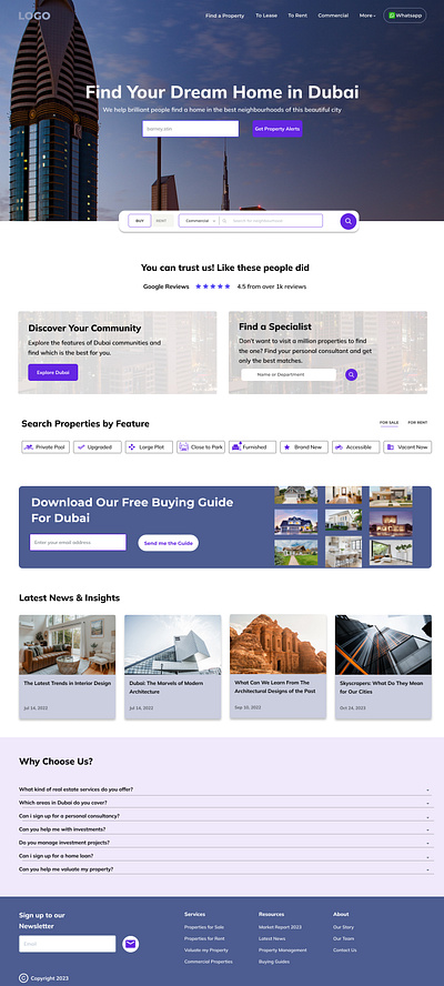 Real Estate Website Design Figma branding design figma property real estate ui ux webflow website