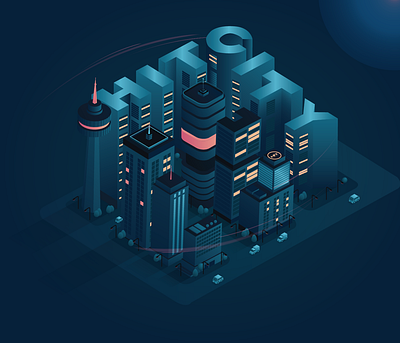 Isometric Tech Illustration cityillustration cityscape creative design designlife digitalart geometric graphic design hit hitcity illustration isometric isometricdesign isometricillustration modern nightscape techillustration technology typography vectorart