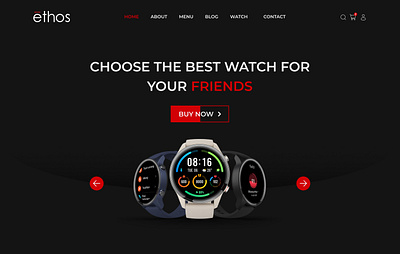 ethos Premium Watch - Landing Page branding graphic design illustration premium typography ui ux vector watch
