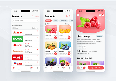 Food shop app. UI mobile app design mobile ui ux