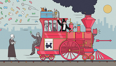 The New Yorker artwork comic design editorial illustration ink drawing photoshop train transportation
