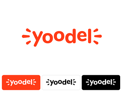 Yoodel Wordmark Design brand identity branding cheerful communication community excited happy joy jump logo mark symbol icon love mihai dolganiuc design people share shout sing speak type typography text custom vocal voice