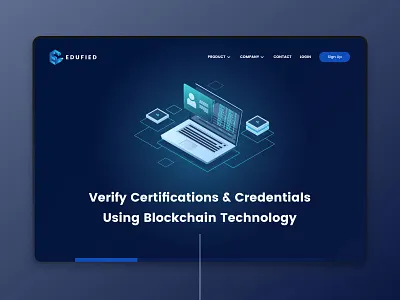 Edufied Website – Home blockchain certificate credentials edtech education kervin tan krvin landing page minimalist product design ui ui design