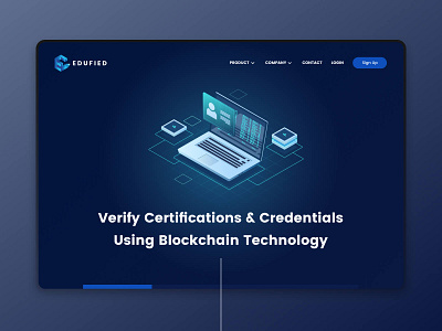 Edufied Website – Home blockchain certificate credentials edtech education kervin tan krvin landing page minimalist product design ui ui design