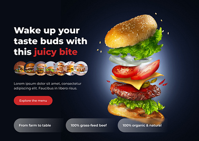 Burger branding design graphic design typography ui ux