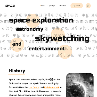 Space.com redesign (unfinished) graphic design ui