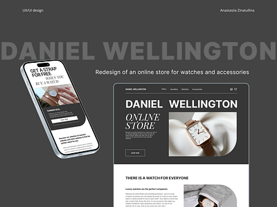 Redesign of an online store for watches and accessories daniel wellington figma ui watch web design