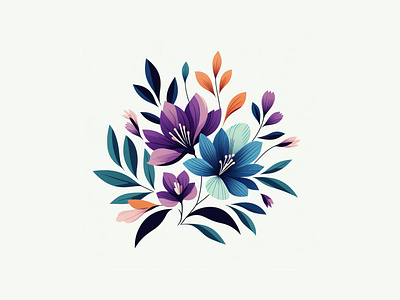 A minimalist bouquet beautiful bouquet flowers illustration