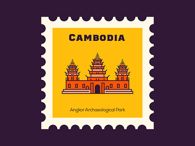 Angkor Wat - Cambodia angkor cambodia design flat icon illustration line vector