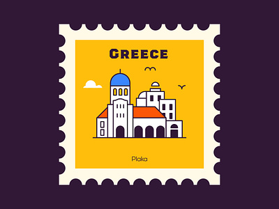 Plaka - Greece design europe flat greece icon illustration line plaka vector
