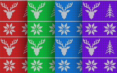 Christmas Jumper Patterns Collection christmas pattern christmas tree deer graphic design knitted pattern pattern design patterns patterns collection reindeer snowflake