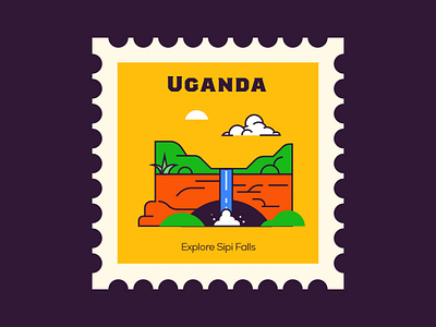 Sipi Falls - Uganda design falls flat icon illustration line uganda vector water