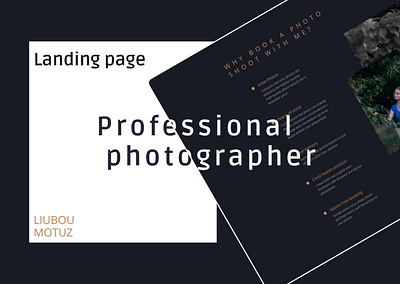 Landing page for a photographer's website animation landing page photographer portfolio ui ux web design