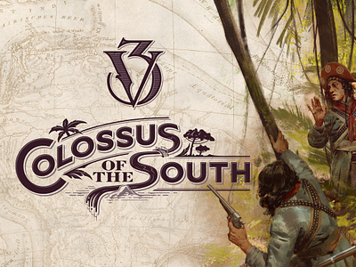 Colossus of the South dlc lettering monogram titledesign victoria3 wordmark
