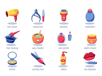 Beauty icon 2d animation beauty collection cosmetics design elegance fashion flat glam icons illustration illustrations makeup motion