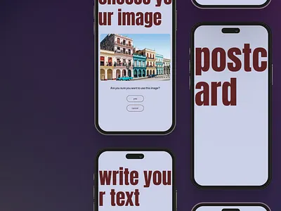 app postcard design ui ux