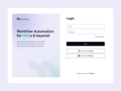 Microflow V1 login page design iran login login page pouya sepanta sepantapouya signup ui ux web3