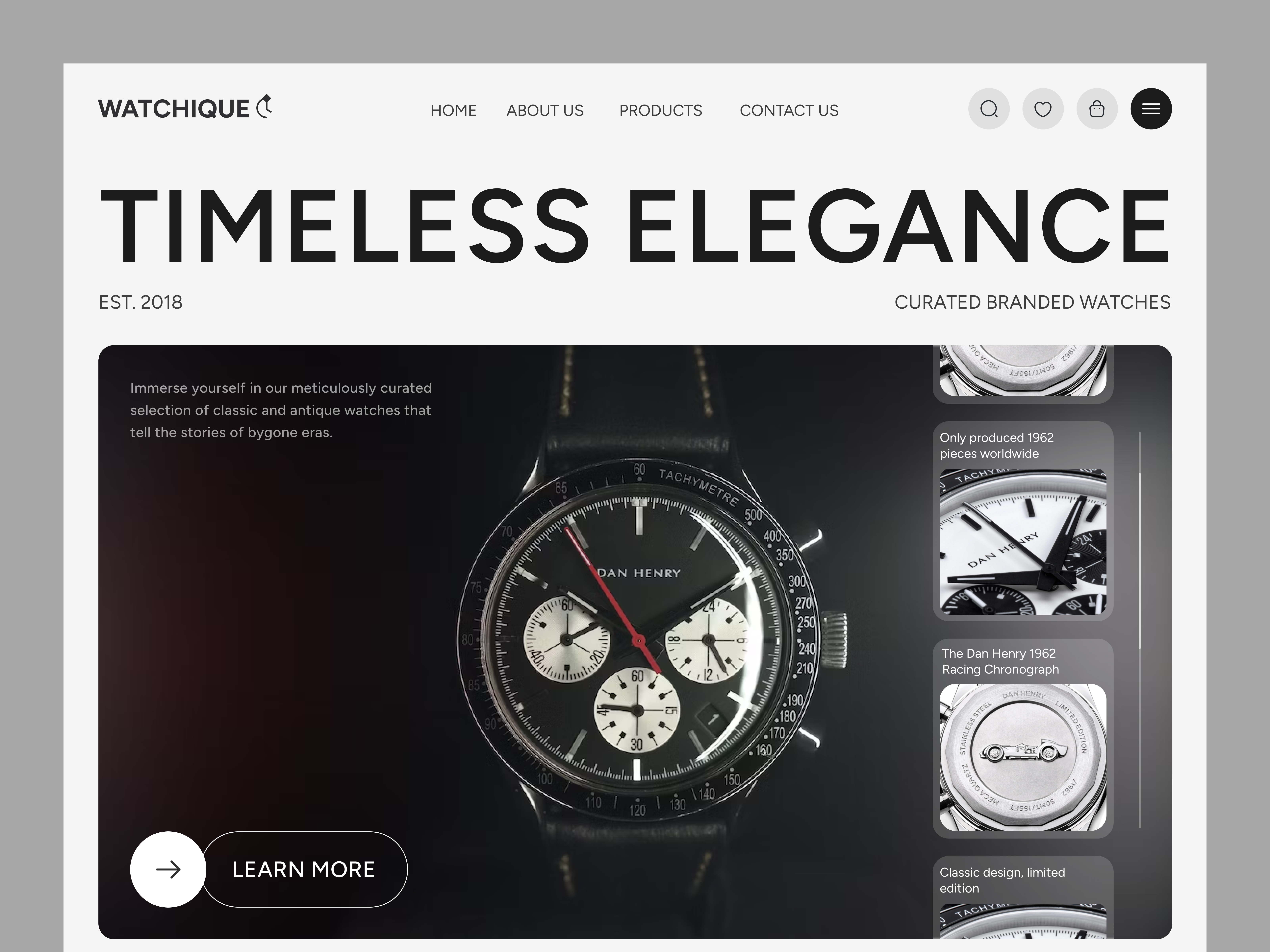 Watchique: Luxury E-Commerce Watch Store branding design ecommerce landing page luxury ui uiux user experience user interface ux watch