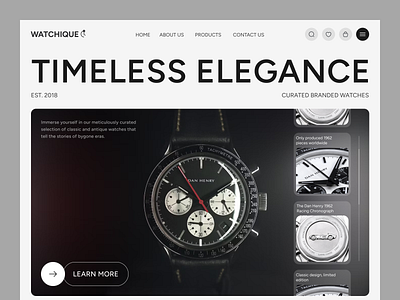 Watchique: Luxury E-Commerce Watch Store branding design ecommerce landing page luxury ui uiux user experience user interface ux watch