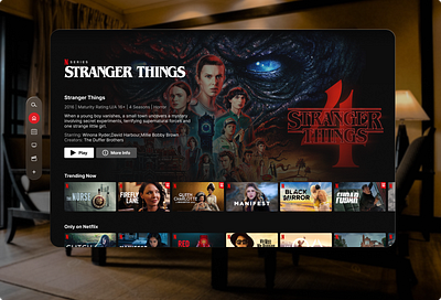Netflix UI for Apple Vision Pro (visionOS App) app app design apple vision app apple vision pro apple vision pro ui ar app ui design mobile ui ui uidesign uiuxdesign ux