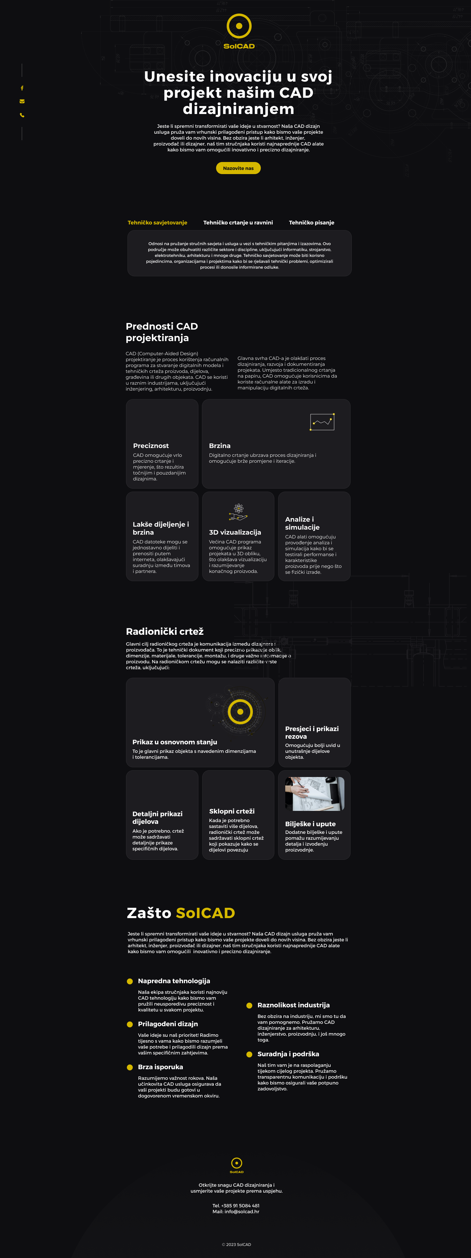 Technical drawing - web design landing page blackyellow darkdesign landingpagedark simpledarkweb simpledesign ui
